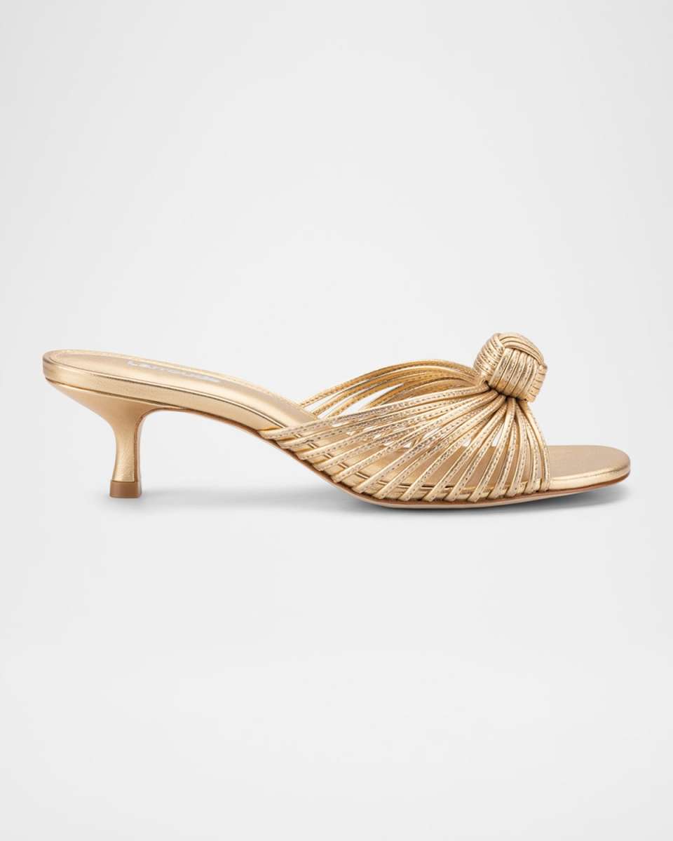 Valerie Metallic Knot Mule Sandals
